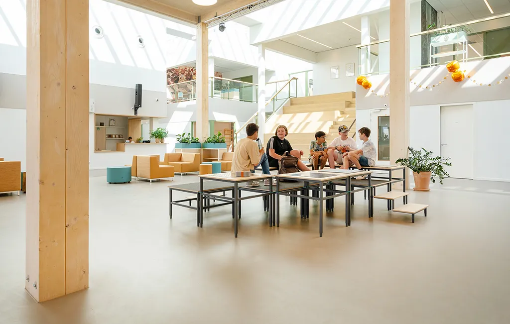 Reconfigured EromesMarko furniture in a classroom